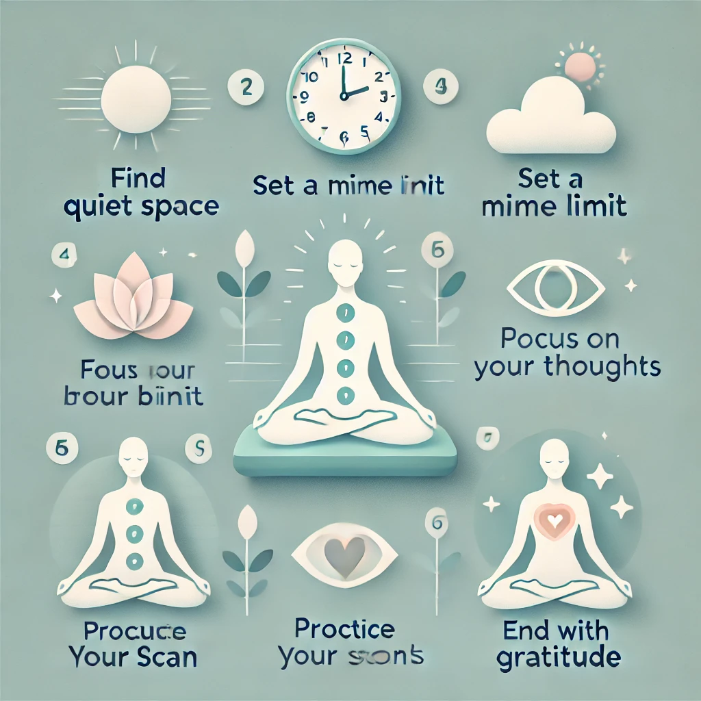 Mindfulness Meditation for Stress Relief: A Comprehensive Guide to Finding Inner Peace steps of mindfulness meditation. Description